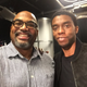Jesse Holland with lead actor Chadwick Boseman (Twitter)